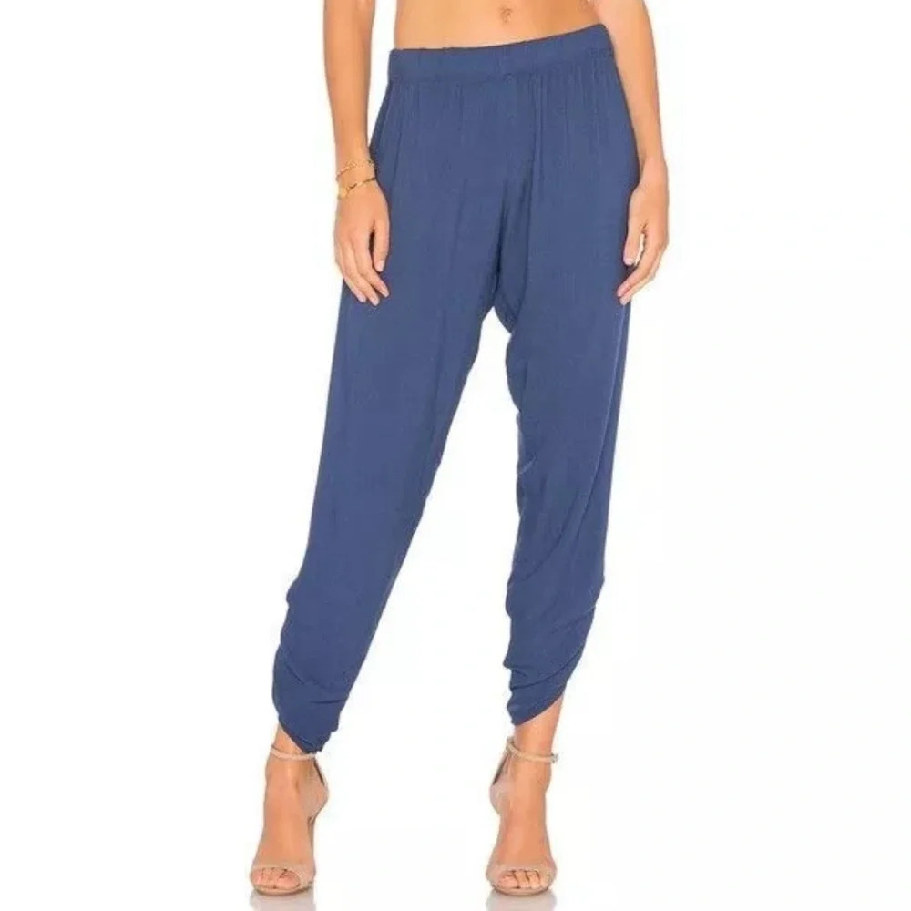 NWT Michael Lauren Blue Ruched Bottom Pants Size XS